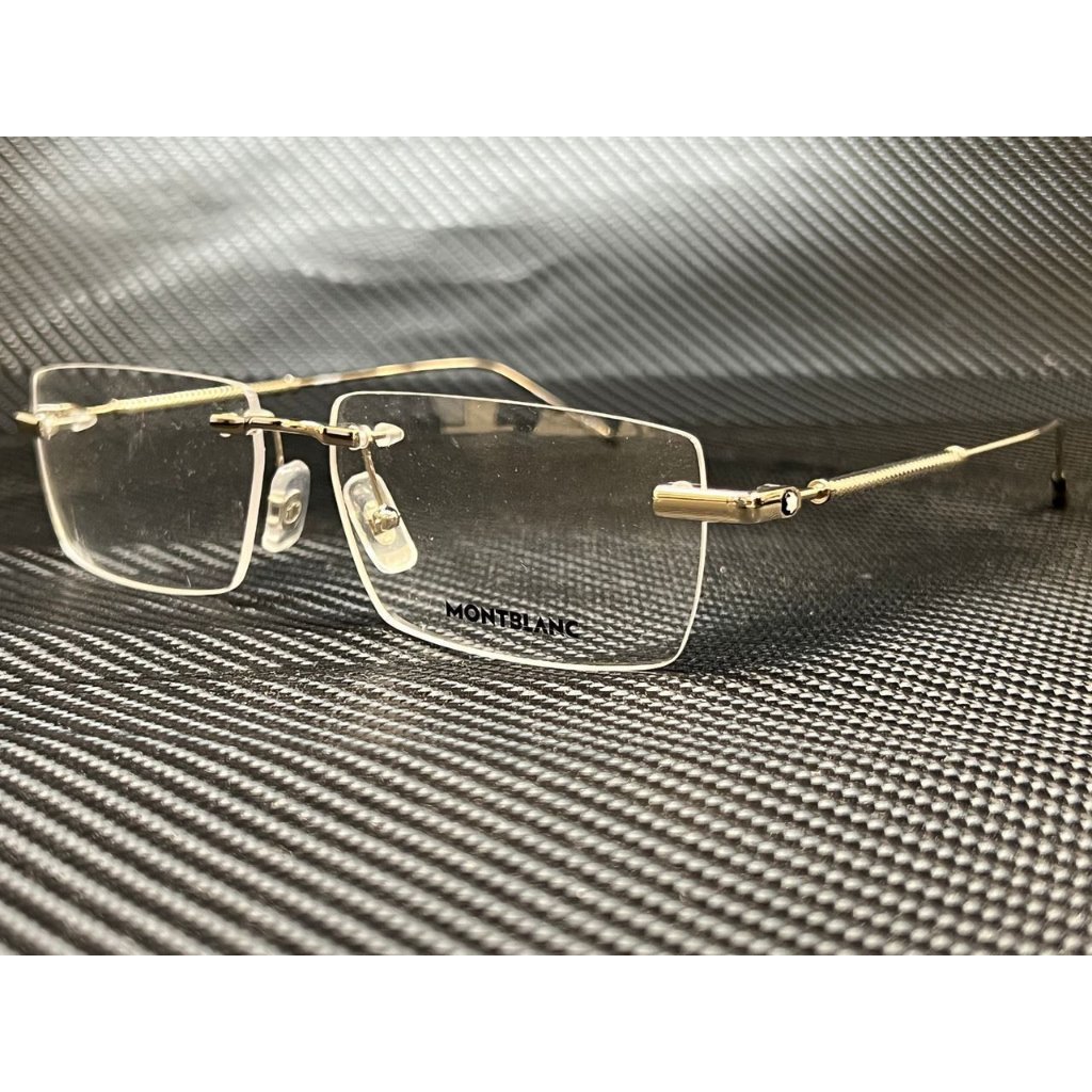 Mont Blanc Silver Rectangle Men Glasses